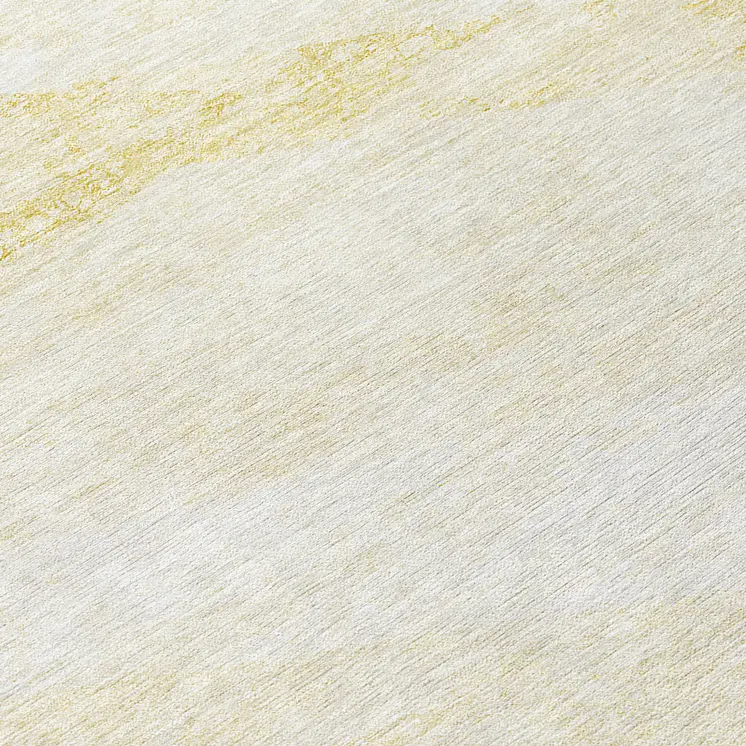 8' Gold Beige And Ivory Round Abstract Washable Indoor Outdoor Area Rug