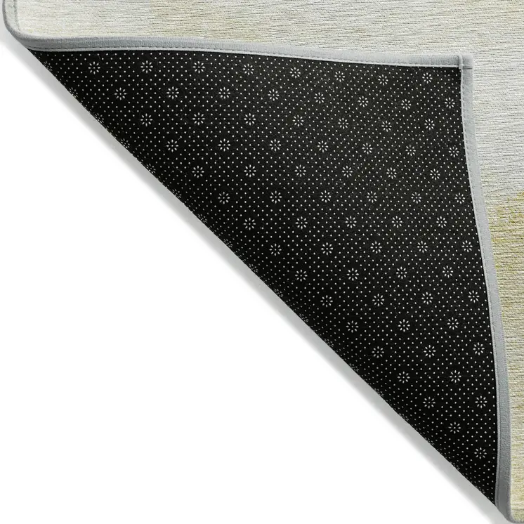 9' X 12' Gold Beige And Ivory Abstract Washable Indoor Outdoor Area Rug