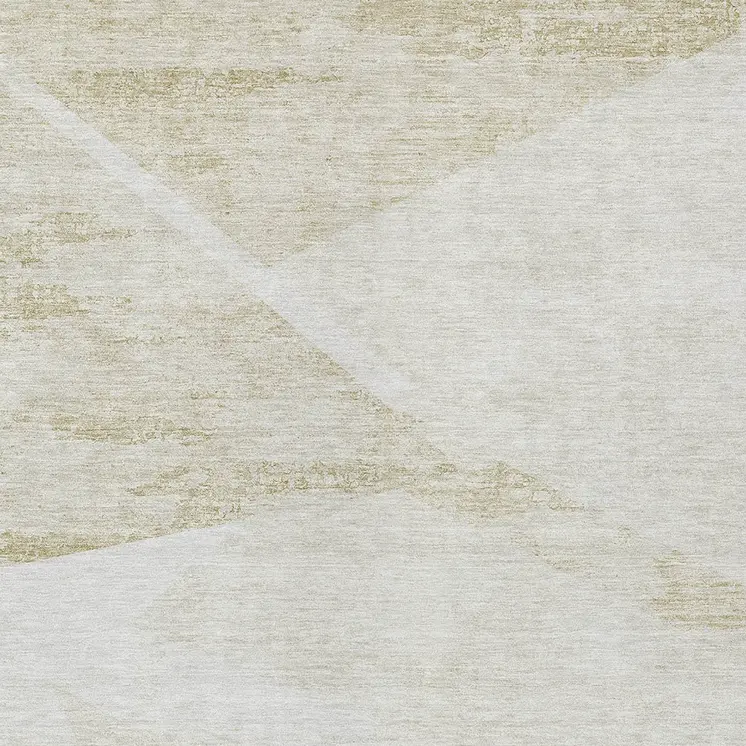 5' X 8' Khaki Beige And Ivory Abstract Washable Indoor Outdoor Area Rug