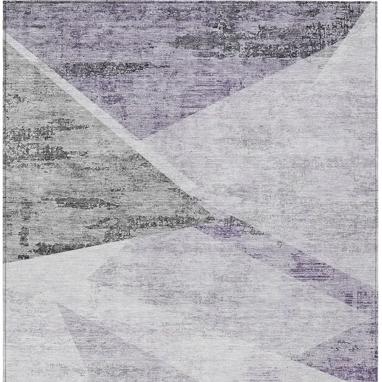 10' X 14' Purple Gray And Charcoal Abstract Washable Indoor Outdoor Area Rug