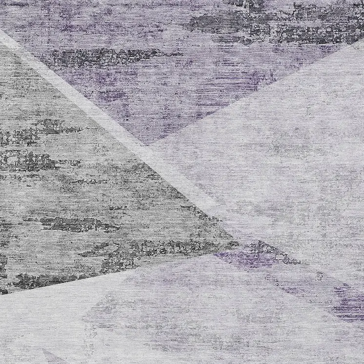 10' X 14' Purple Gray And Charcoal Abstract Washable Indoor Outdoor Area Rug
