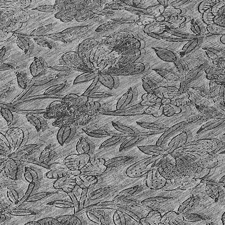 8' Gray Charcoal And Silver Round Floral Washable Indoor Outdoor Area Rug