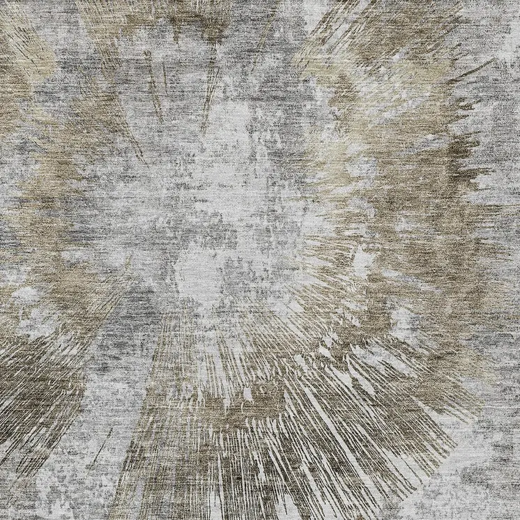10' X 14' Taupe Beige And Brown Abstract Washable Indoor Outdoor Area Rug