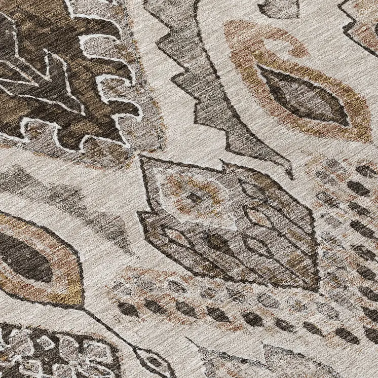 10' X 14' Brown And Beige Moroccan Washable Indoor Outdoor Area Rug