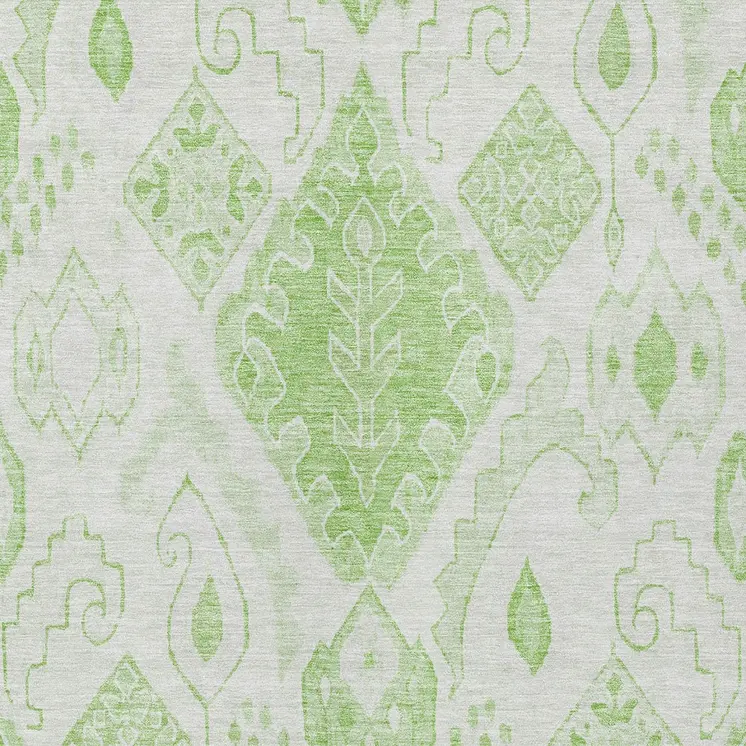 3' X 5' Artichoke Green Mint Green And Ivory Moroccan Washable Indoor Outdoor Area Rug