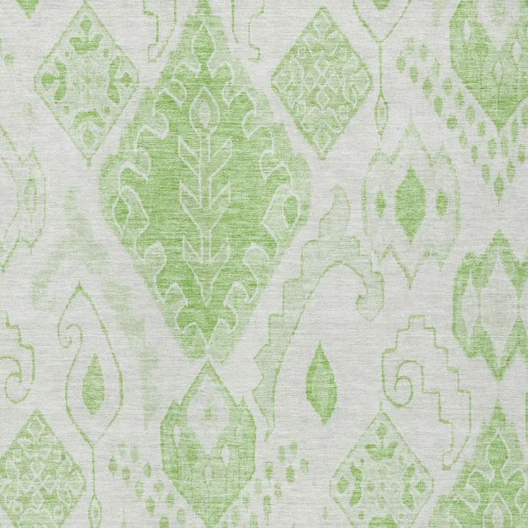 8' X 10' Artichoke Green Mint Green And Ivory Moroccan Washable Indoor Outdoor Area Rug