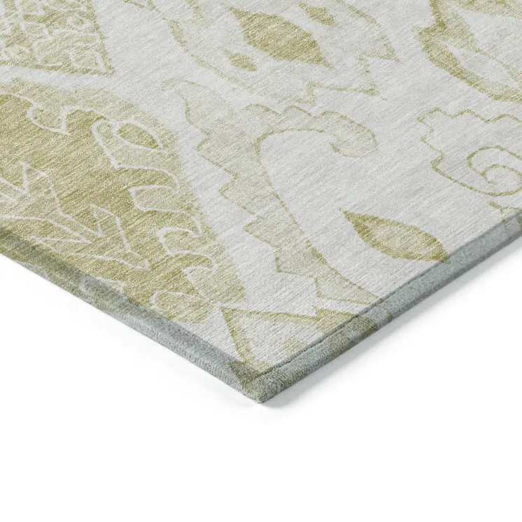 10' X 14' Beige Tan And Ivory Moroccan Washable Indoor Outdoor Area Rug
