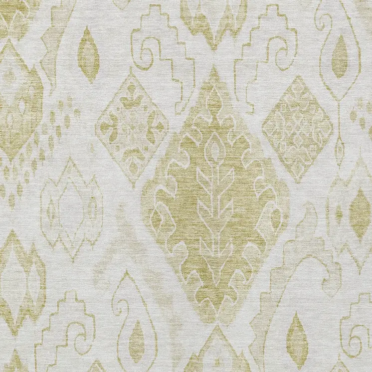 10' X 14' Beige Tan And Ivory Moroccan Washable Indoor Outdoor Area Rug