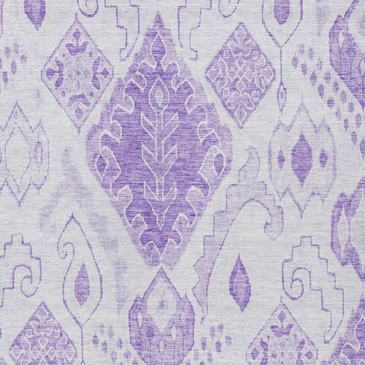 8' X 10' Purple Lavender And Ivory Moroccan Washable Indoor Outdoor Area Rug