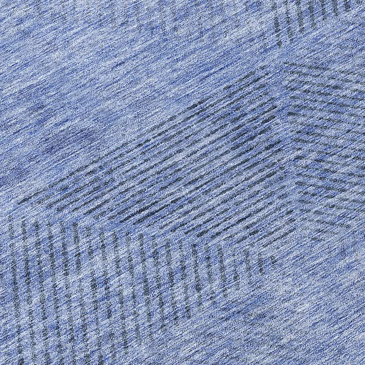 8' Denim Blue And Sky Blue Round Geometric Washable Indoor Outdoor Area Rug