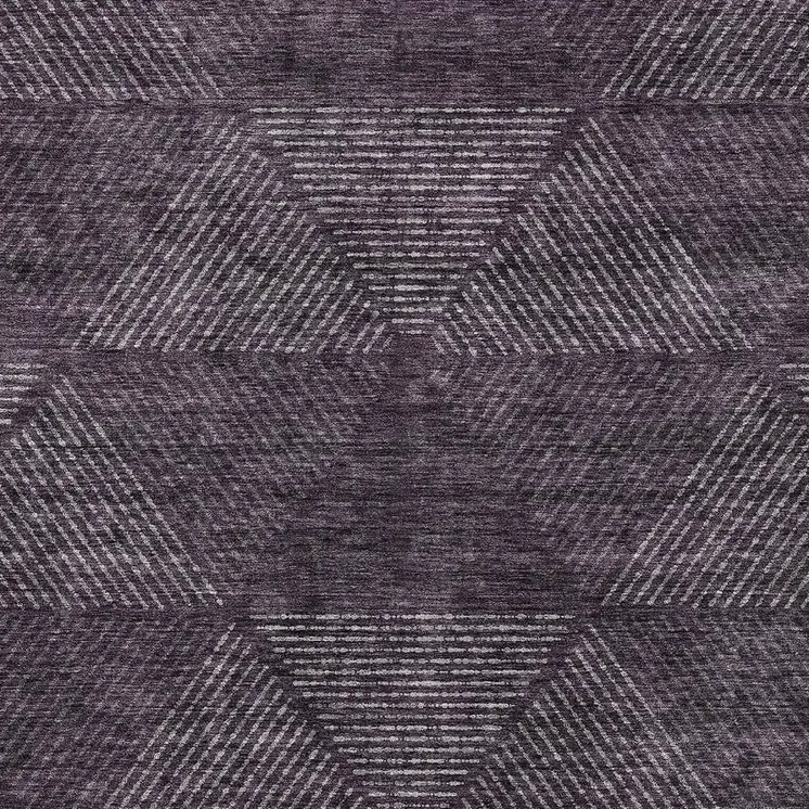 5' X 8' Eggplant Purple And Gray Geometric Washable Indoor Outdoor Area Rug
