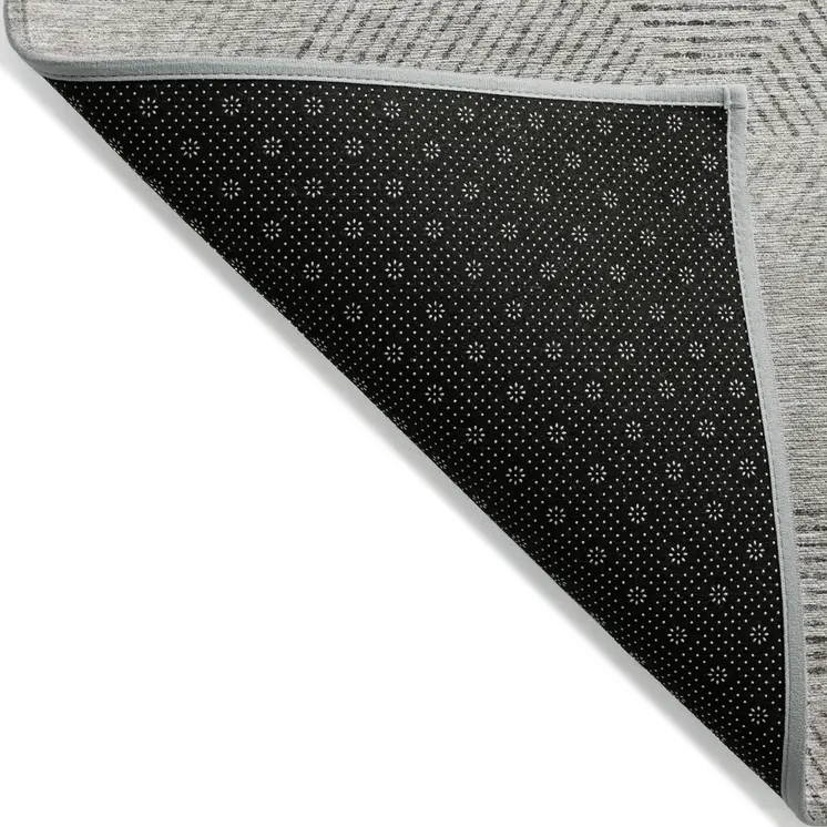 3' X 5' Taupe Brown And Ivory Geometric Washable Indoor Outdoor Area Rug