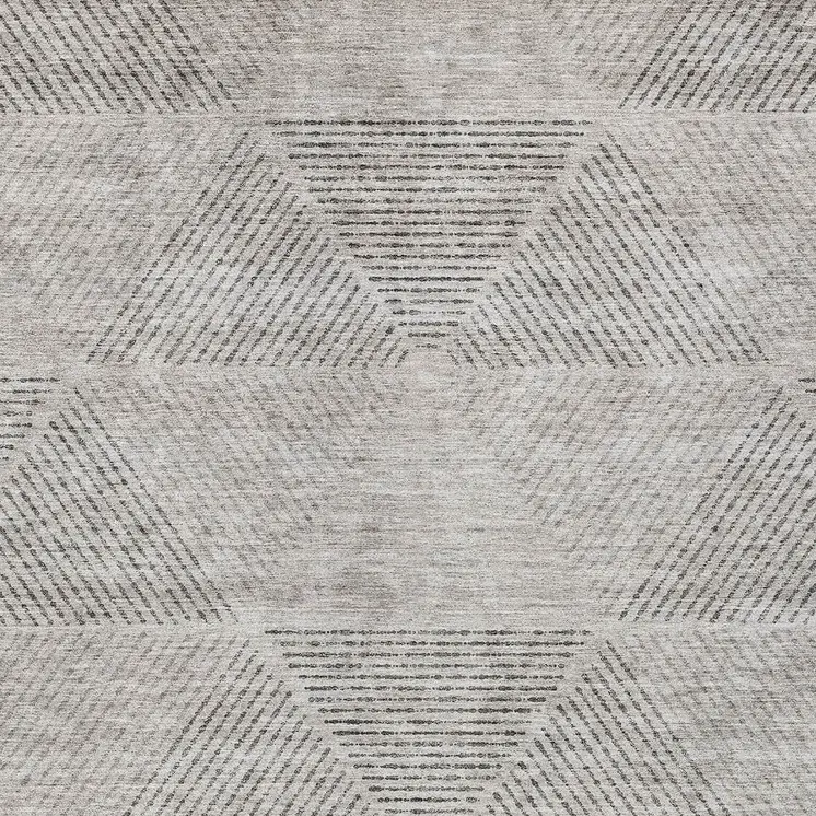 9' X 12' Taupe Brown And Ivory Geometric Washable Indoor Outdoor Area Rug