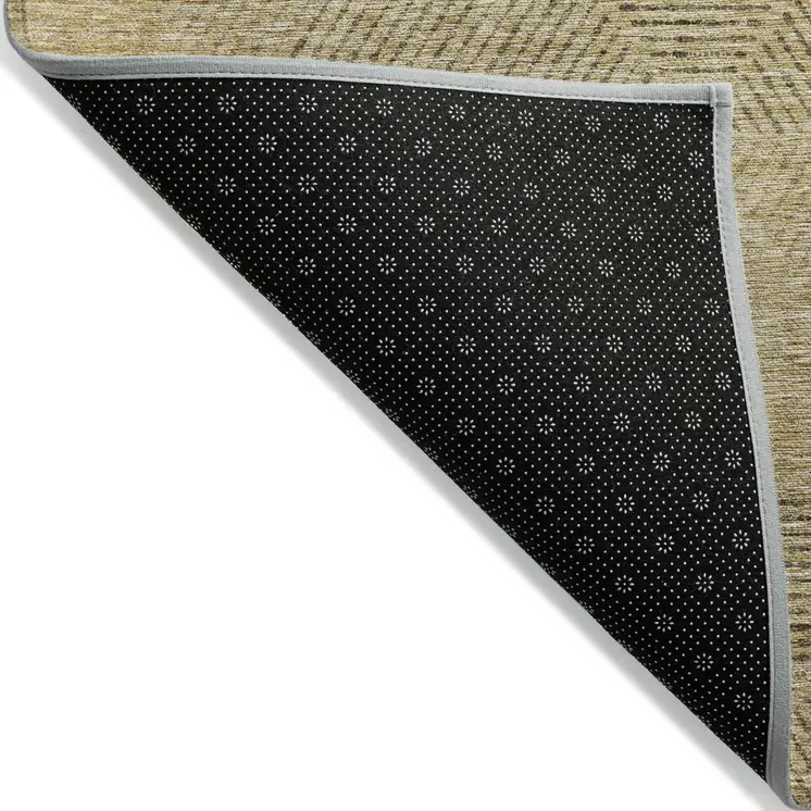 8' X 10' Wheat And Beige Geometric Washable Indoor Outdoor Area Rug