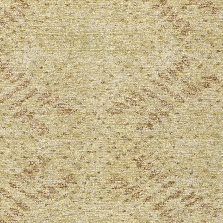 5' X 8' Gold Beige And Taupe Floral Washable Indoor Outdoor Area Rug