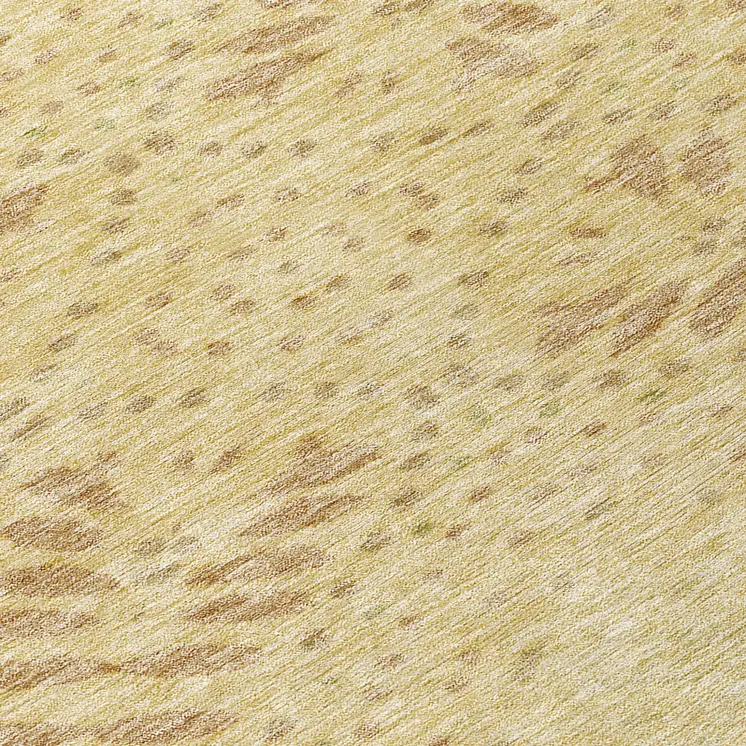 8' Gold Beige And Taupe Round Floral Washable Indoor Outdoor Area Rug