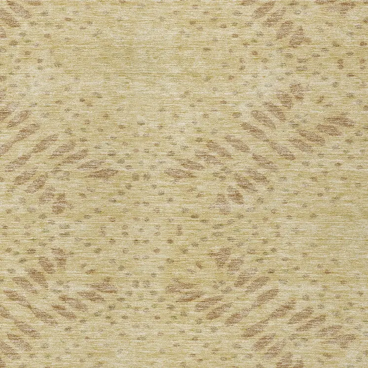 9' X 12' Gold Beige And Taupe Floral Washable Indoor Outdoor Area Rug