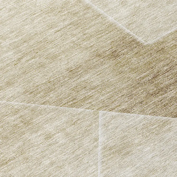 8' Beige Tan And Ivory Round Abstract Washable Indoor Outdoor Area Rug