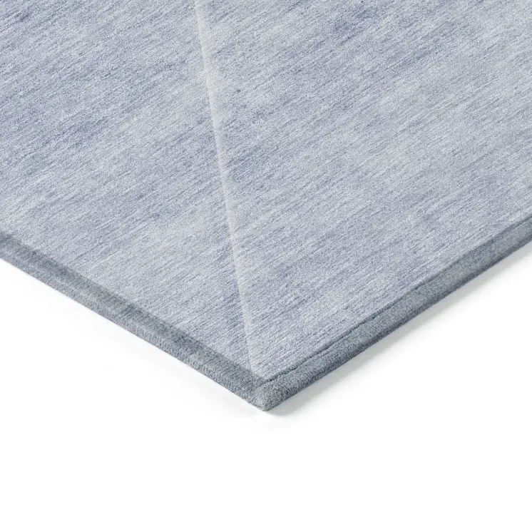 8' X 10' Navy Blue And Denim Blue Abstract Washable Indoor Outdoor Area Rug