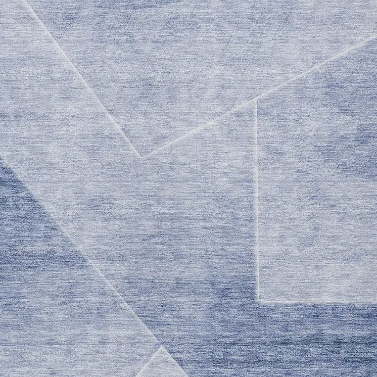 10' X 14' Navy Blue And Denim Blue Abstract Washable Indoor Outdoor Area Rug