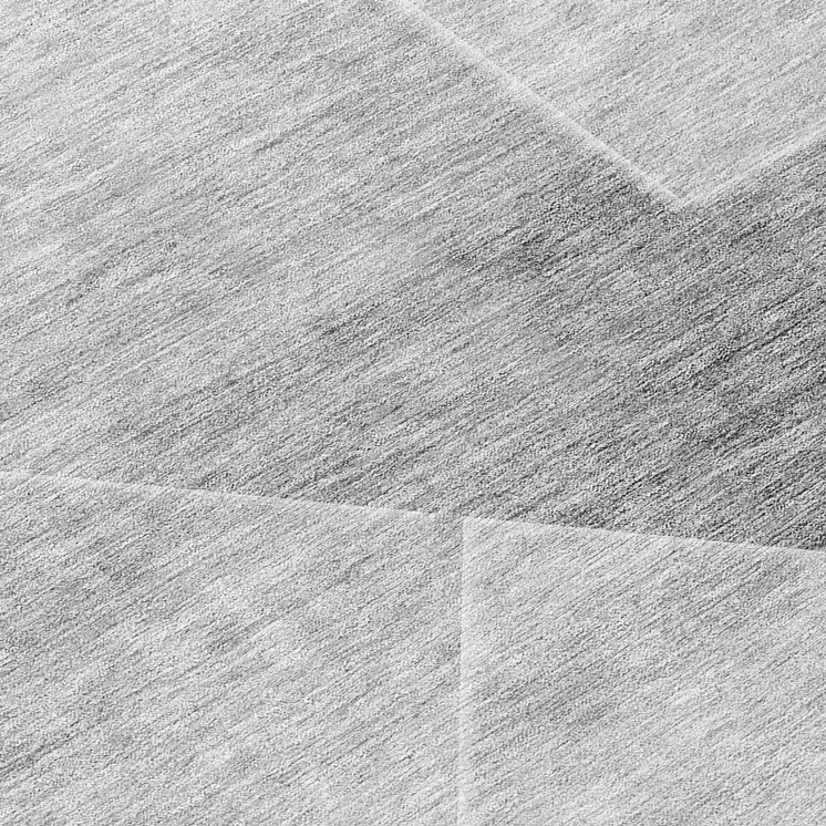8' Gray Silver And Charcoal Round Abstract Washable Indoor Outdoor Area Rug