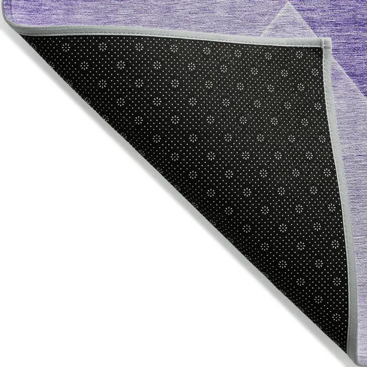 5' X 8' Purple And Ivory Abstract Washable Indoor Outdoor Area Rug