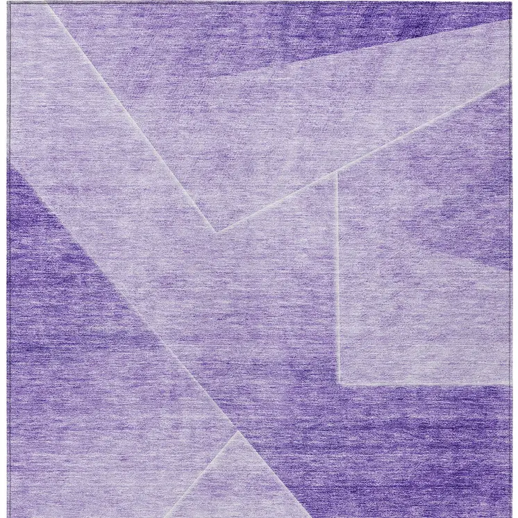 10' X 14' Purple And Ivory Abstract Washable Indoor Outdoor Area Rug