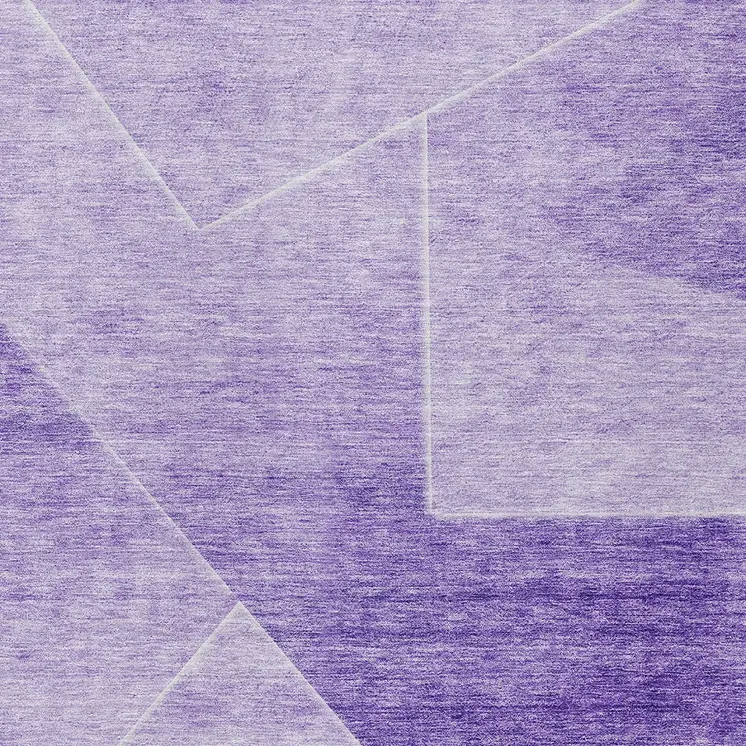 10' X 14' Purple And Ivory Abstract Washable Indoor Outdoor Area Rug
