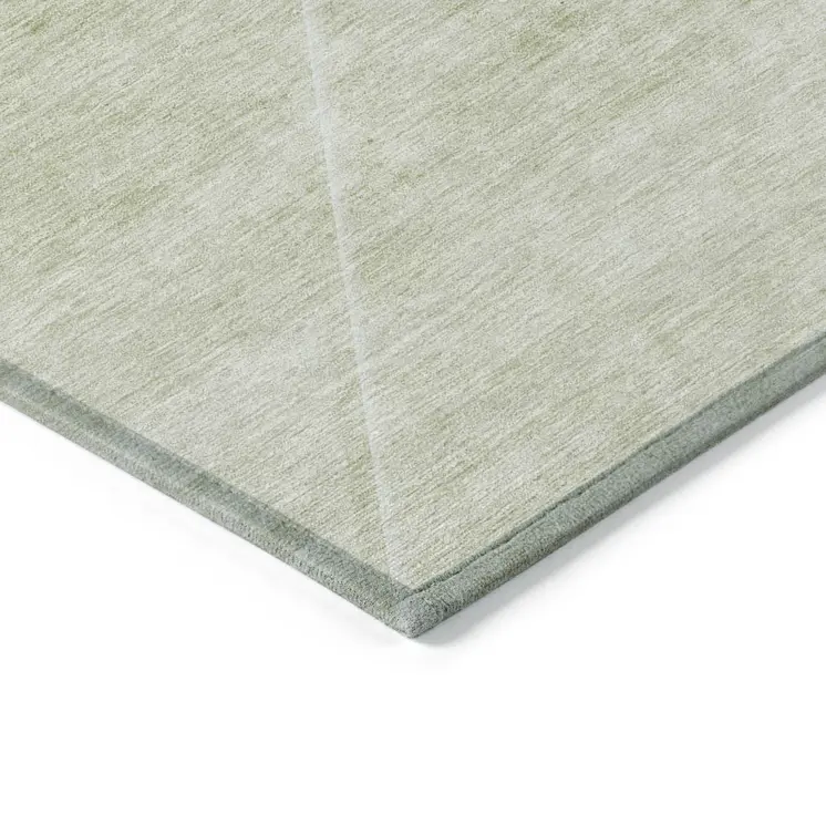 3' X 5' Sage And Artichoke Green Abstract Washable Indoor Outdoor Area Rug