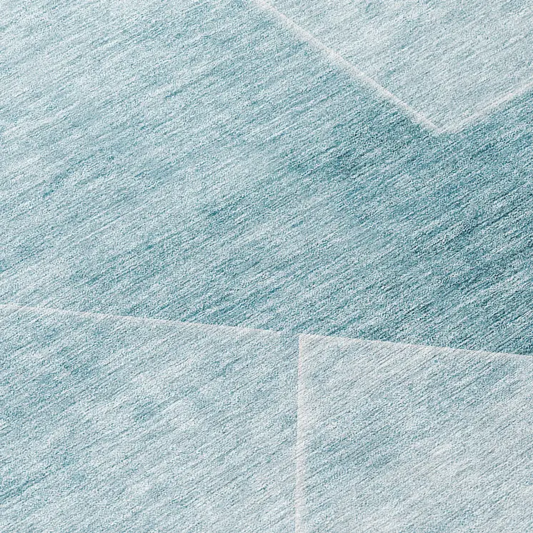 8' Teal Blue And Aqua Round Abstract Washable Indoor Outdoor Area Rug