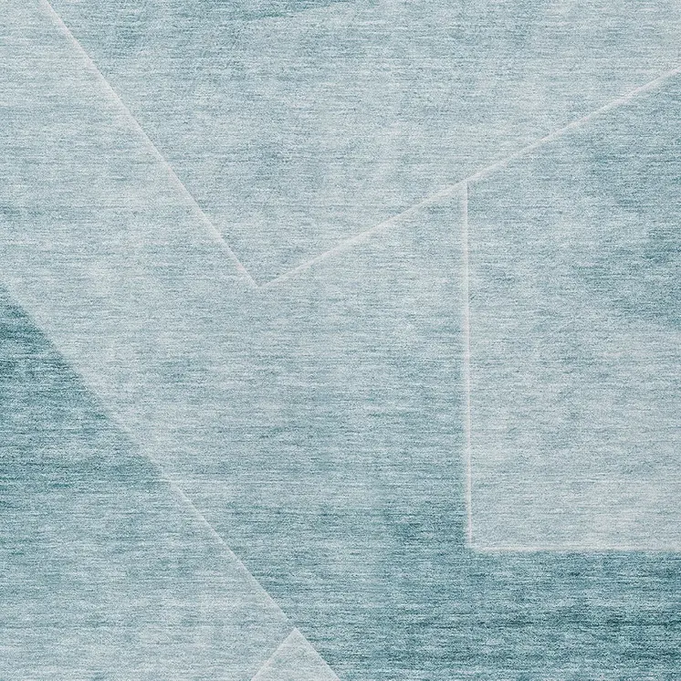 9' X 12' Teal Blue And Aqua Abstract Washable Indoor Outdoor Area Rug