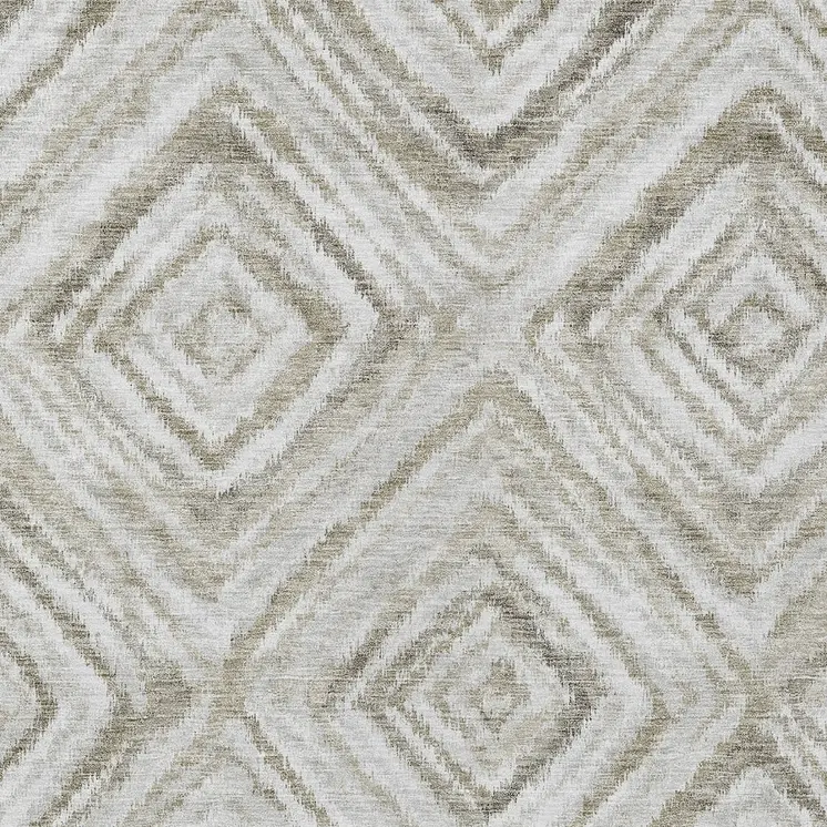 5' X 8' Beige Taupe And Ivory Geometric Washable Indoor Outdoor Area Rug