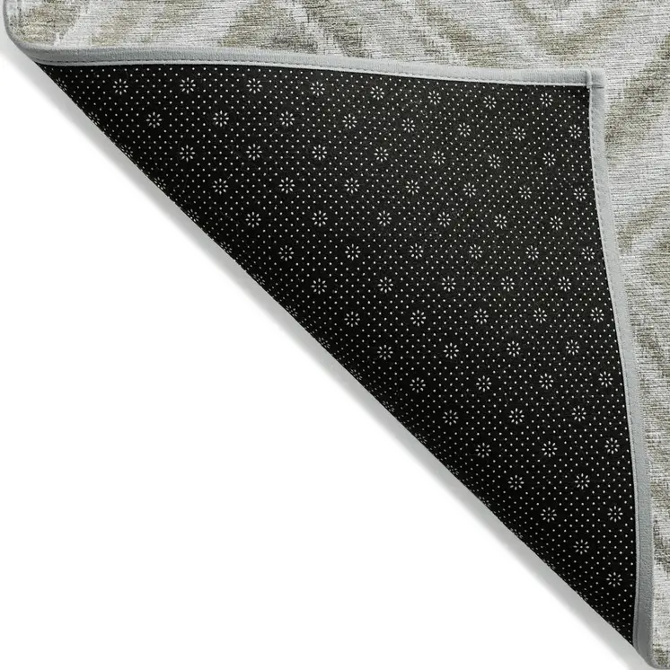 9' X 12' Beige Taupe And Ivory Geometric Washable Indoor Outdoor Area Rug
