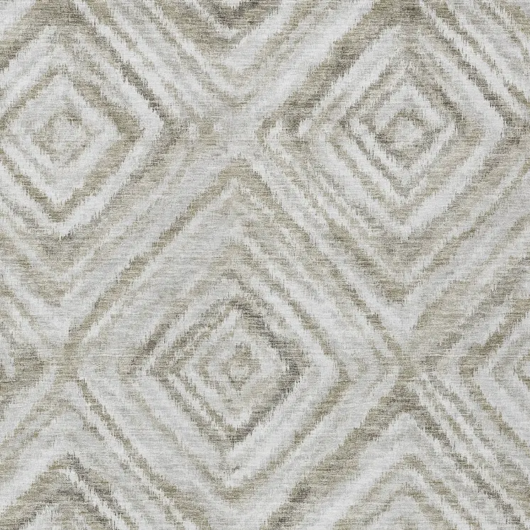 10' X 14' Beige Taupe And Ivory Geometric Washable Indoor Outdoor Area Rug