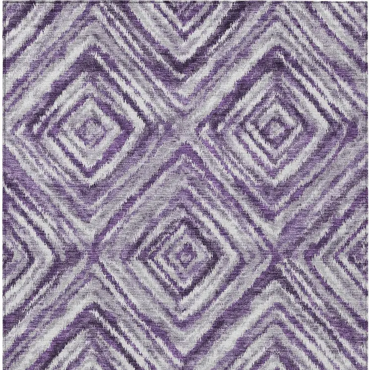 3' X 5' Purple Lavender And Gray Geometric Washable Indoor Outdoor Area Rug