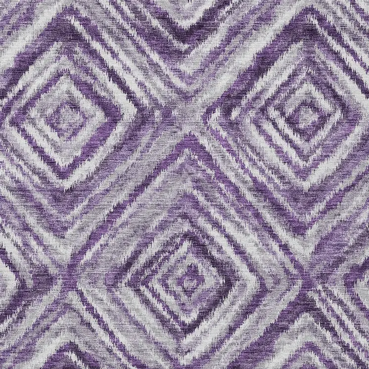 5' X 8' Purple Lavender And Gray Geometric Washable Indoor Outdoor Area Rug