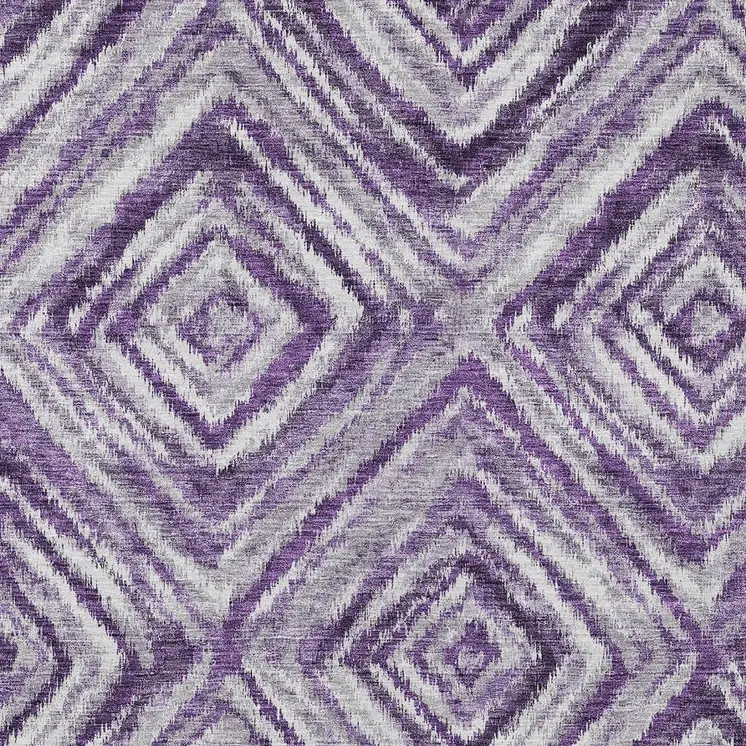 9' X 12' Purple Lavender And Gray Geometric Washable Indoor Outdoor Area Rug