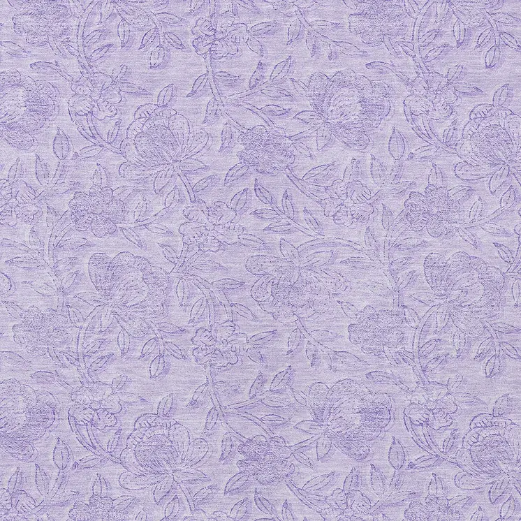 5' X 8' Lilac And Purple Floral Washable Indoor Outdoor Area Rug