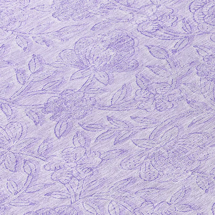 8' Lilac And Purple Round Floral Washable Indoor Outdoor Area Rug