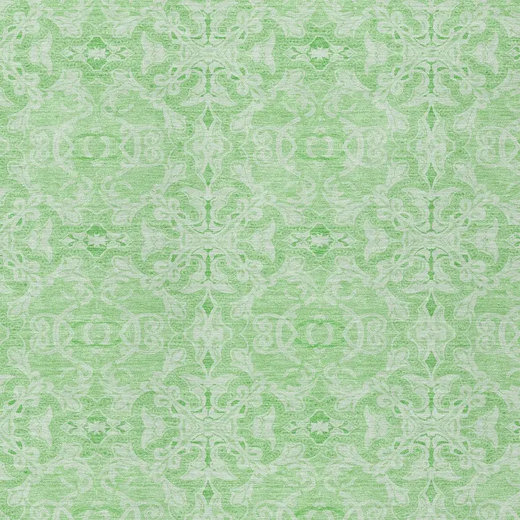 3' X 5' Lime Green And Green Medallion Washable Indoor Outdoor Area Rug
