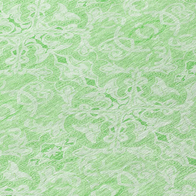 8' Lime Green And Green Round Medallion Washable Indoor Outdoor Area Rug
