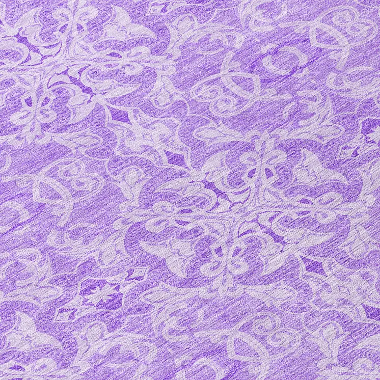 8' Lavender Round Medallion Washable Indoor Outdoor Area Rug