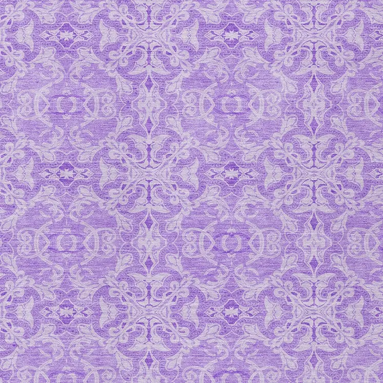 10' X 14' Lavender Medallion Washable Indoor Outdoor Area Rug
