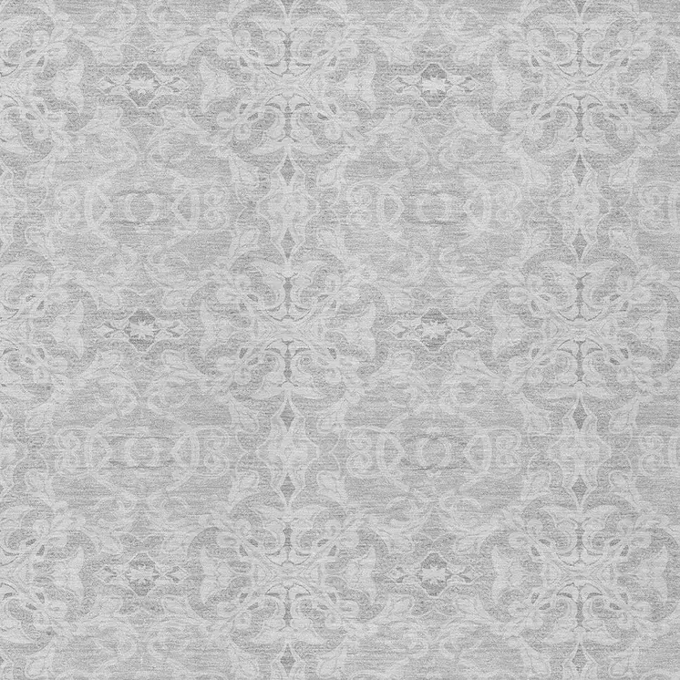 3' X 5' Silver And Gray Medallion Washable Indoor Outdoor Area Rug