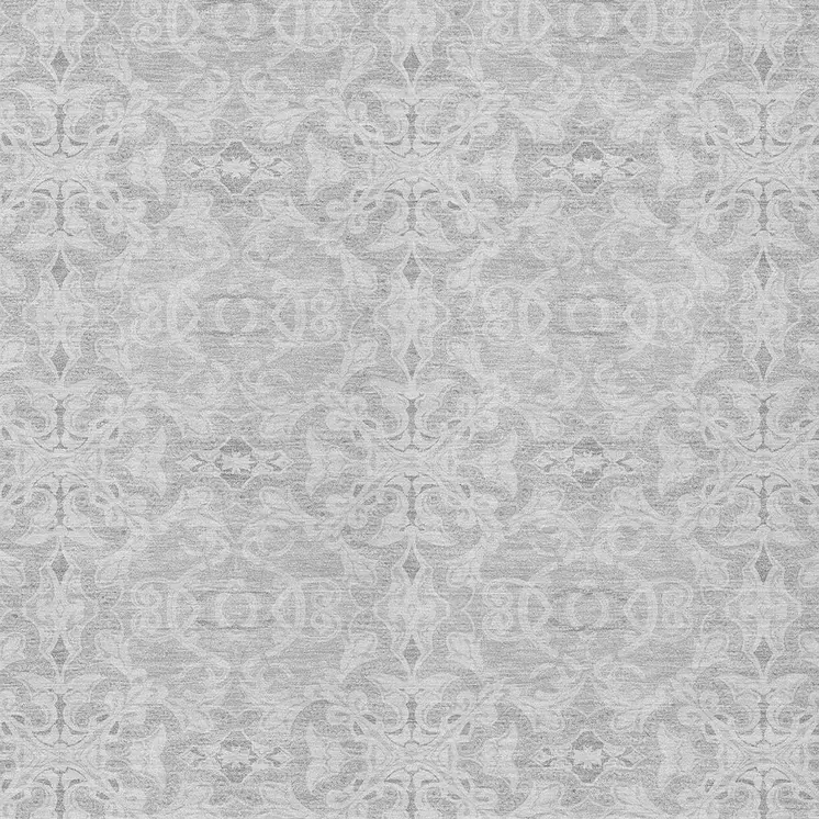 5' X 8' Silver And Gray Medallion Washable Indoor Outdoor Area Rug