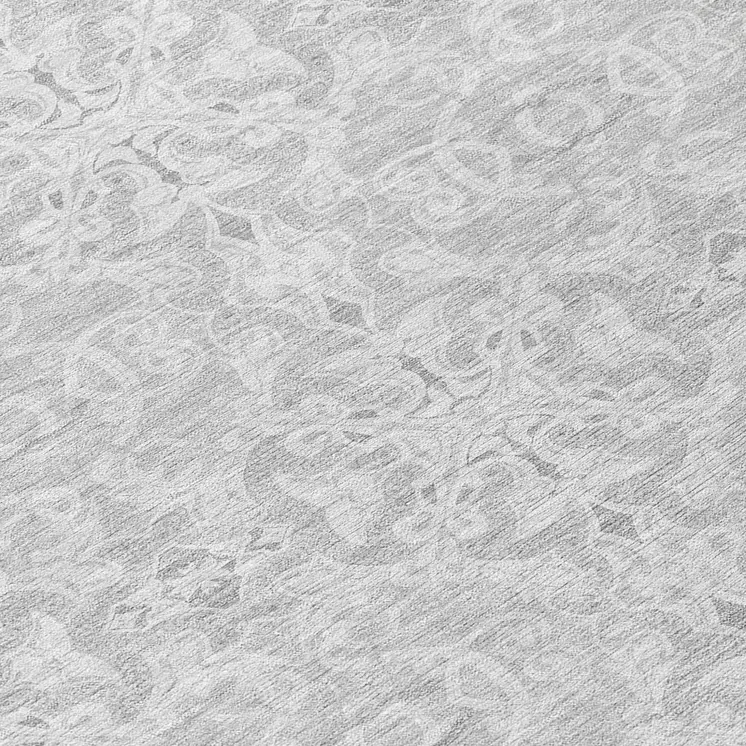 8' Silver And Gray Round Medallion Washable Indoor Outdoor Area Rug