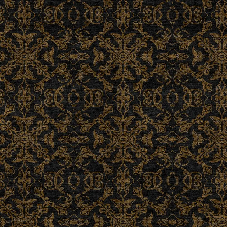 9' X 12' Brown And Black Medallion Washable Indoor Outdoor Area Rug