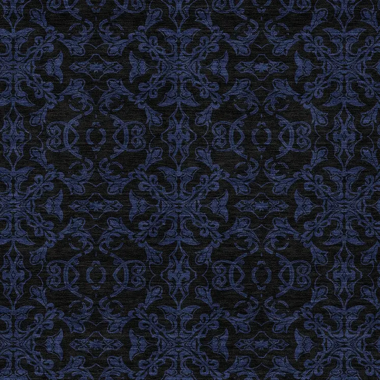 10' X 14' Blue And Navy Blue Medallion Washable Indoor Outdoor Area Rug