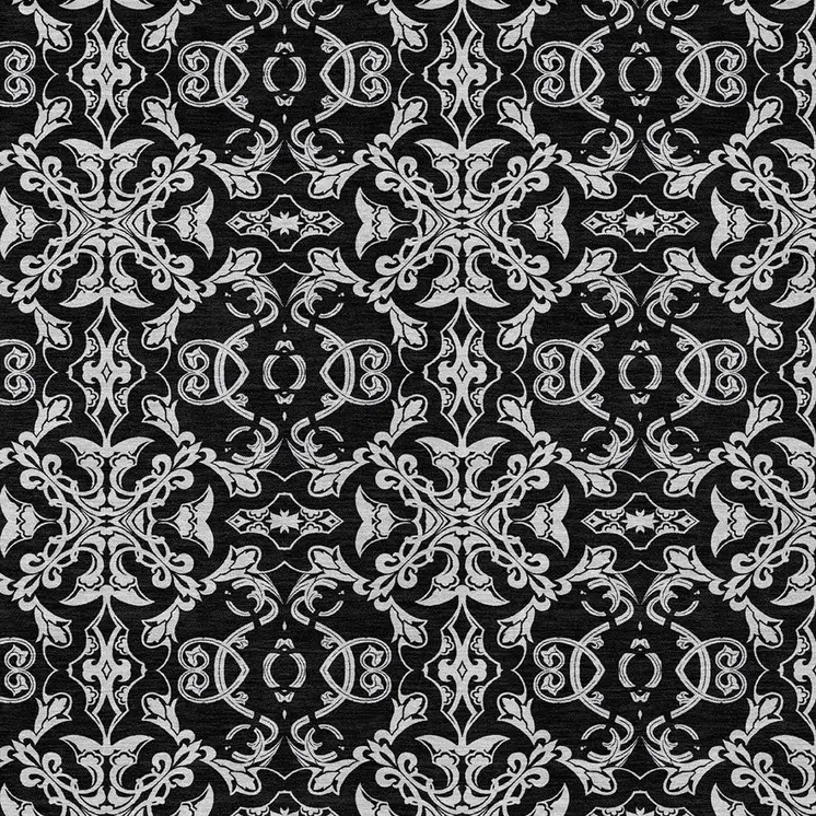 5' X 8' Ivory And Black Medallion Washable Indoor Outdoor Area Rug