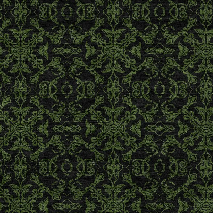 8' X 10' Olive Green And Green Medallion Washable Indoor Outdoor Area Rug